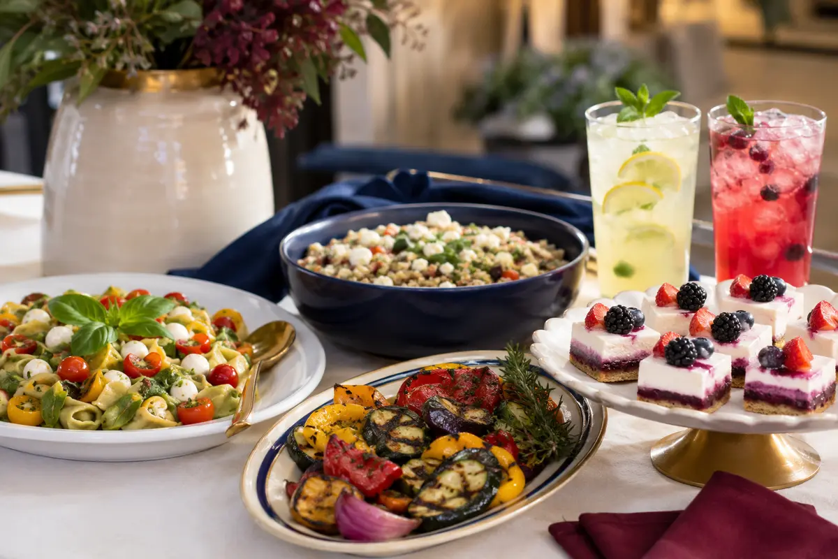 Prepared food, desserts and refreshing drinks from Sunday Bazaar food and catering vendors